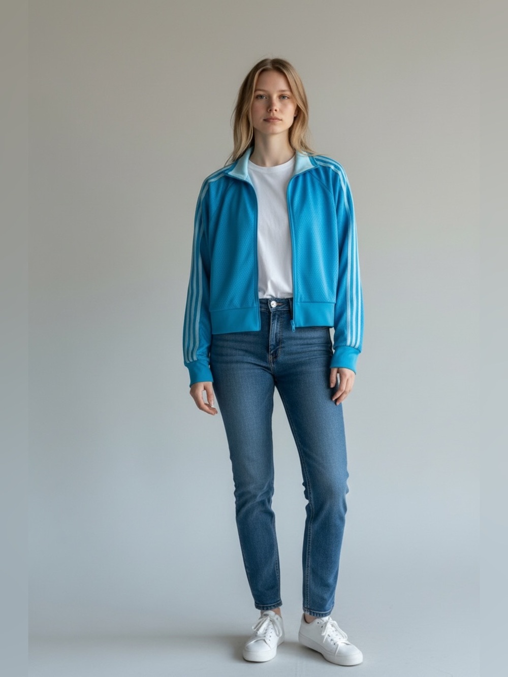 Adidas Vintage Track Reversible Blue Women’s Jacket Size Small